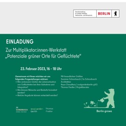  „Potenziale grüner Orte für Geflüchtete“ Multiplikator/innen-Werkstatt